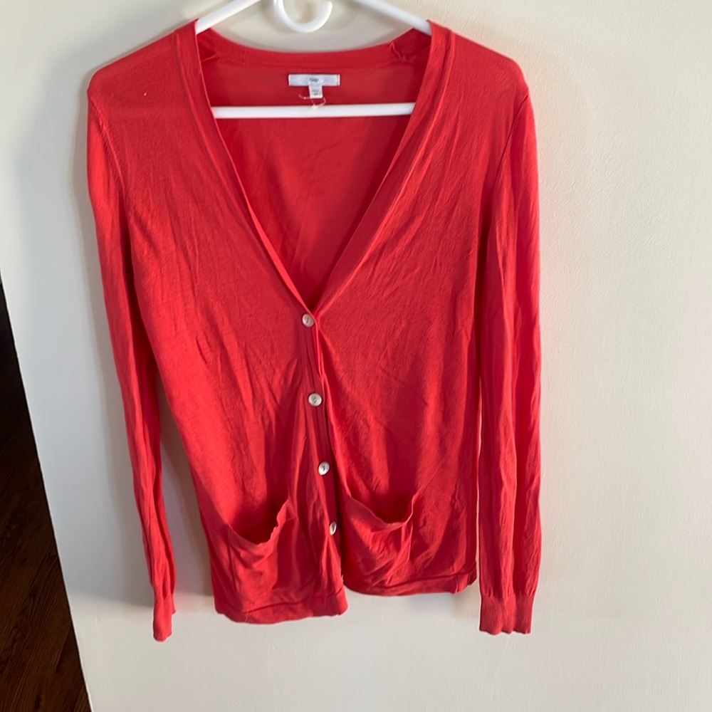 Gap size extra small women’s cardigan sweater nylon rayon blend in orange